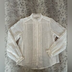 FRAME Eyelet Blouse (100% cotton)